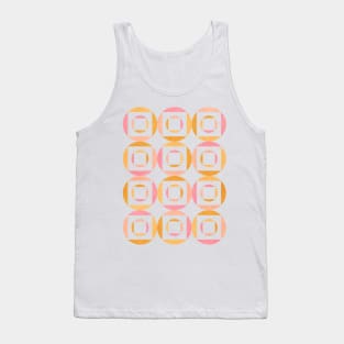 Geometric Shapes Pink Orange Tank Top